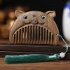 Chinese Zodiac Green Sandalwood Portable Comb Chinese Zodiac Green Sandalwood Portable Comb