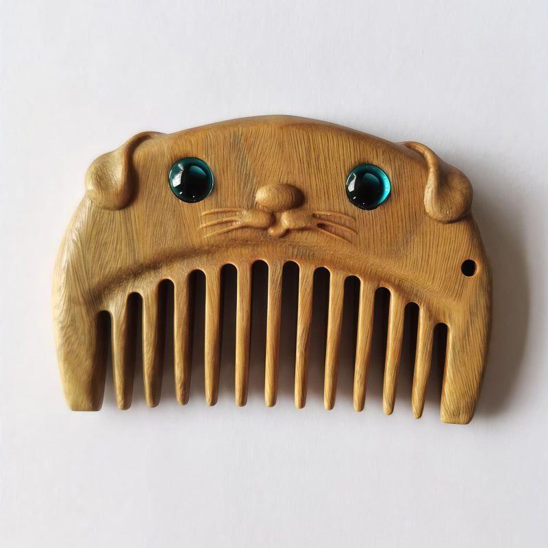 Chinese Zodiac Green Sandalwood Portable Comb Chinese Zodiac Green Sandalwood Portable Comb
