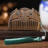 Chinese Zodiac Green Sandalwood Portable Comb Chinese Zodiac Green Sandalwood Portable Comb