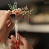 Klassische chinesische Haarkrone mit Perlen und Schmetterlingsmotiven Classical Chinese Pearl Butterfly Hair Crown