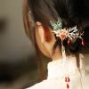 Klassische chinesische Haarkrone mit Perlen und Schmetterlingsmotiven Classical Chinese Pearl Butterfly Hair Crown