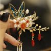 Klassische chinesische Haarkrone mit Perlen und Schmetterlingsmotiven Classical Chinese Pearl Butterfly Hair Crown