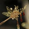 Klassische chinesische Haarkrone mit Perlen und Schmetterlingsmotiven Classical Chinese Pearl Butterfly Hair Crown