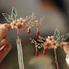 Klassische chinesische Haarkrone mit Perlen und Schmetterlingsmotiven Classical Chinese Pearl Butterfly Hair Crown