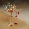 Klassische chinesische Haarkrone mit Perlen und Schmetterlingsmotiven Classical Chinese Pearl Butterfly Hair Crown