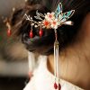 Klassische chinesische Haarkrone mit Perlen und Schmetterlingsmotiven Classical Chinese Pearl Butterfly Hair Crown