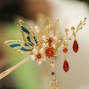 Klassische chinesische Haarkrone mit Perlen und Schmetterlingsmotiven Classical Chinese Pearl Butterfly Hair Crown