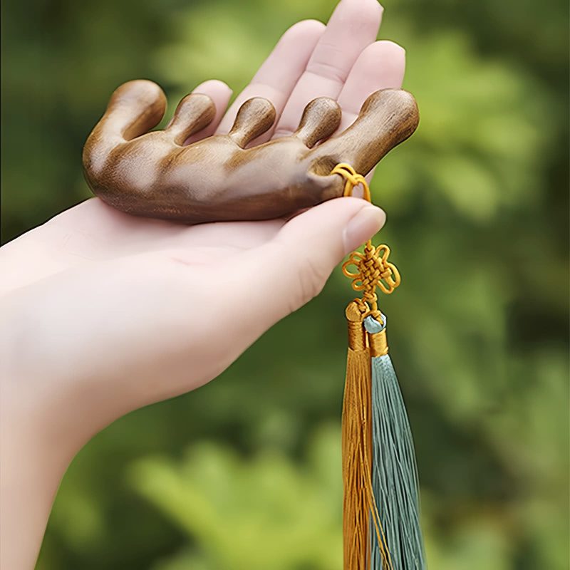 Massagekamm aus grünem Sandelholz zur Kopfhautentspannung Green Sandalwood Soothing Massage Comb