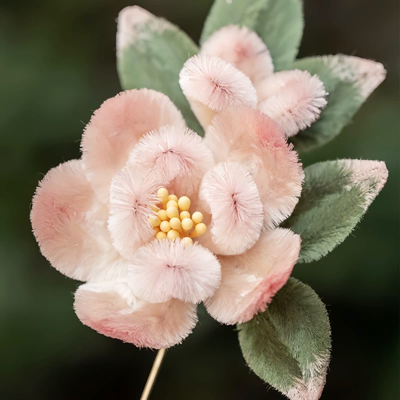 Handmade Mulberry Silk Peach Blossom Brooch Handmade Mulberry Silk Peach Blossom Brooch
