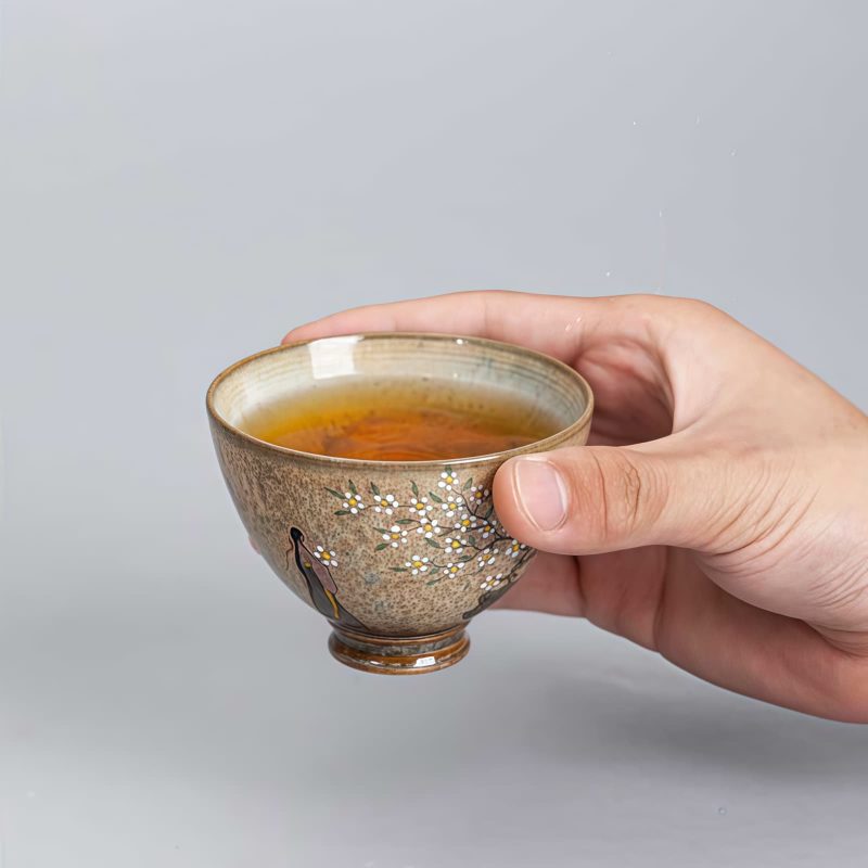 Jingdezhen Ru Kiln Porcelain Teacup with Hanfu Girl Design Jingdezhen Ru Kiln Porcelain Teacup with Hanfu Girl Design