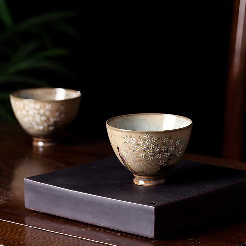 Jingdezhen Ru Kiln Porcelain Teacup with Hanfu Girl Design Jingdezhen Ru Kiln Porcelain Teacup with Hanfu Girl Design