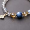 Natural Moonstone Flower Charm Bracelet Natural Moonstone Flower Charm Bracelet