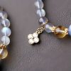 Natural Moonstone Flower Charm Bracelet Natural Moonstone Flower Charm Bracelet