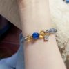 Natural Moonstone Flower Charm Bracelet Natural Moonstone Flower Charm Bracelet