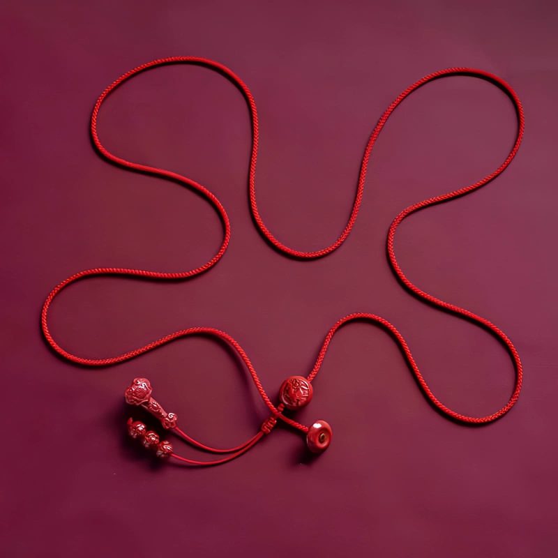 Natural Cinnabar Lotus Belly Chain Natural Cinnabar Lotus Belly Chain