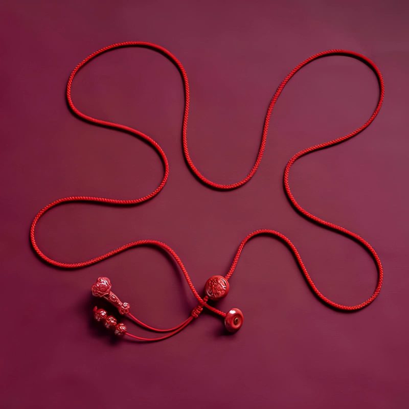 Natural Cinnabar Lotus Belly Chain Natural Cinnabar Lotus Belly Chain
