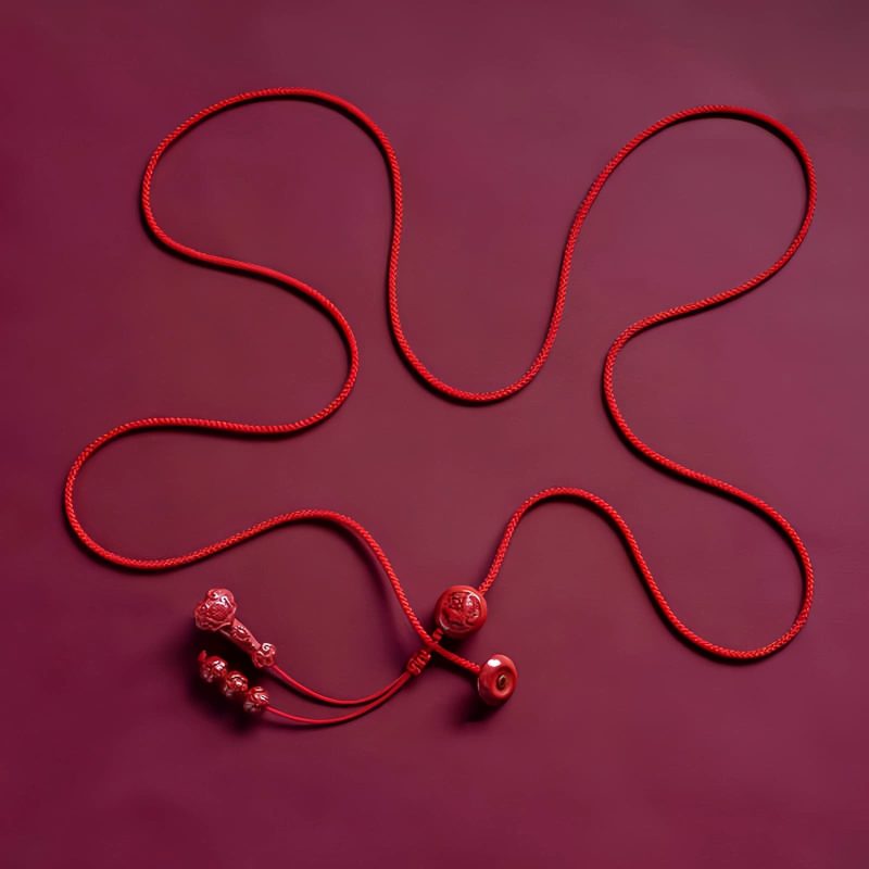 Natural Cinnabar Lotus Belly Chain Natural Cinnabar Lotus Belly Chain