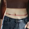 天然朱砂・貔貅(ヒキュウ)ウエストチェーン:福を呼ぶ赤い紐の御守り Natural Cinnabar Pixiu Belly Chain