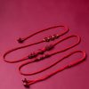 天然朱砂・貔貅(ヒキュウ)ウエストチェーン:福を呼ぶ赤い紐の御守り Natural Cinnabar Pixiu Belly Chain