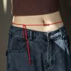 天然朱砂・貔貅(ヒキュウ)ウエストチェーン:福を呼ぶ赤い紐の御守り Natural Cinnabar Pixiu Belly Chain