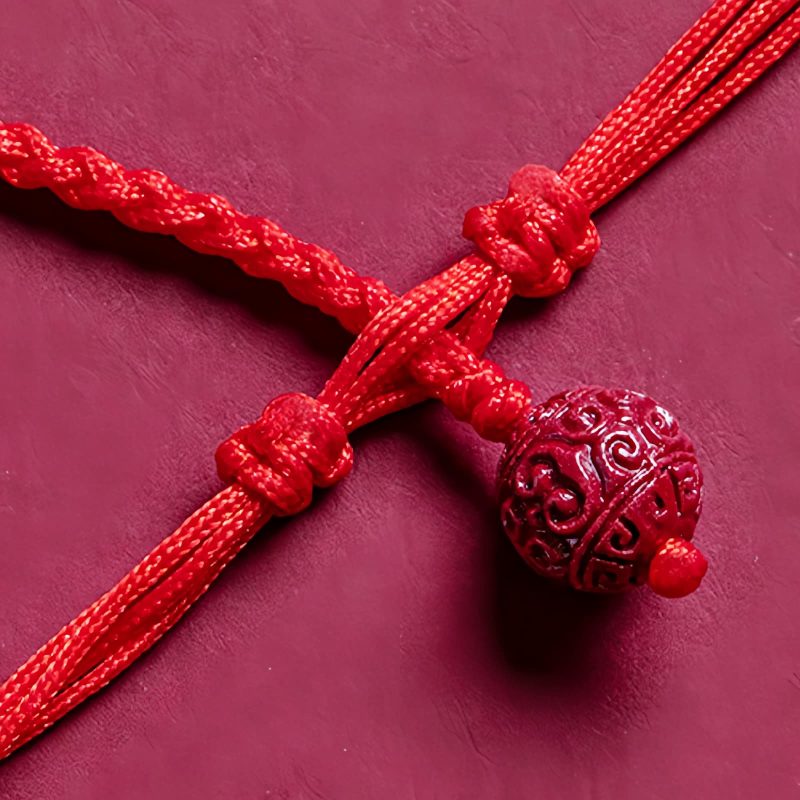 天然朱砂・貔貅(ヒキュウ)ウエストチェーン:福を呼ぶ赤い紐の御守り Natural Cinnabar Pixiu Belly Chain