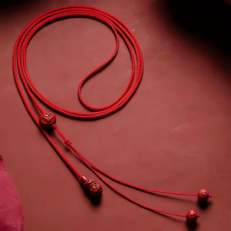 Corrente de Cintura de Cinábrio Natural com Signos do Zodíaco Natural Cinnabar Zodiac Belly Chain
