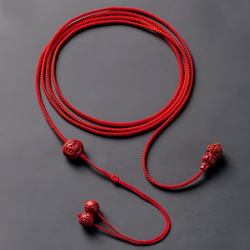 Corrente de Cintura de Cinábrio Natural com Signos do Zodíaco Natural Cinnabar Zodiac Belly Chain