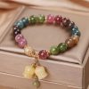 Natural Tourmaline Flower Bead Bracelet Natural Tourmaline Flower Bead Bracelet
