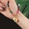 Natural Tourmaline Flower Bead Bracelet Natural Tourmaline Flower Bead Bracelet