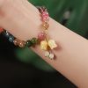 Natural Tourmaline Flower Bead Bracelet Natural Tourmaline Flower Bead Bracelet