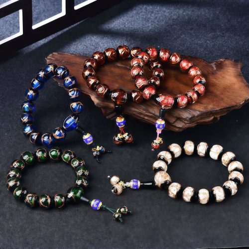 Pulseira de Ágata Veia de Dragão Tibetana Pulseira de Ágata Veia de Dragão Tibetana