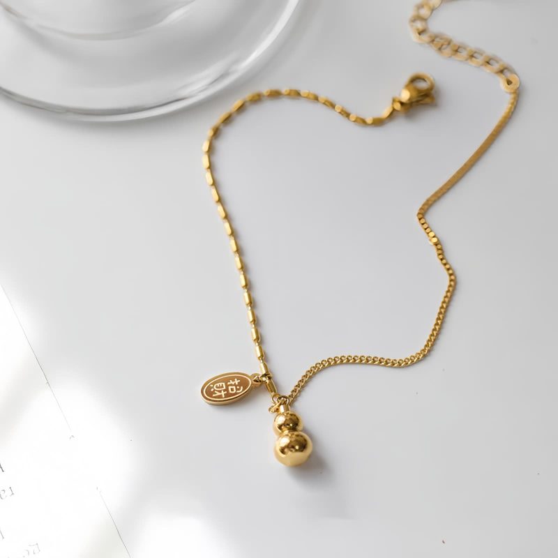 18K Gold Lucky Gourd Wealth Anklet 18K Gold Lucky Gourd Wealth Anklet