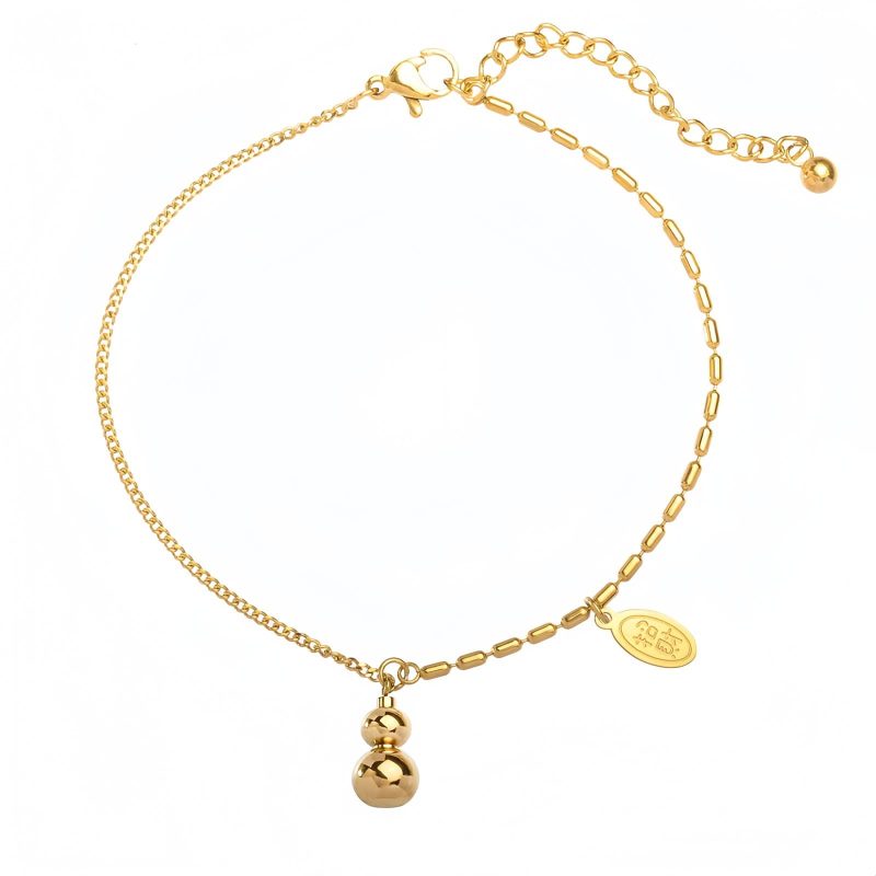 18K Gold Lucky Gourd Wealth Anklet 18K Gold Lucky Gourd Wealth Anklet