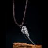 925 Silver Black Obsidian Wolf Tooth Necklace 925 Silver Black Obsidian Wolf Tooth Necklace