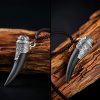 925 Silver Black Obsidian Wolf Tooth Necklace 925 Silver Black Obsidian Wolf Tooth Necklace