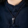 925 Silver Black Obsidian Wolf Tooth Necklace 925 Silver Black Obsidian Wolf Tooth Necklace