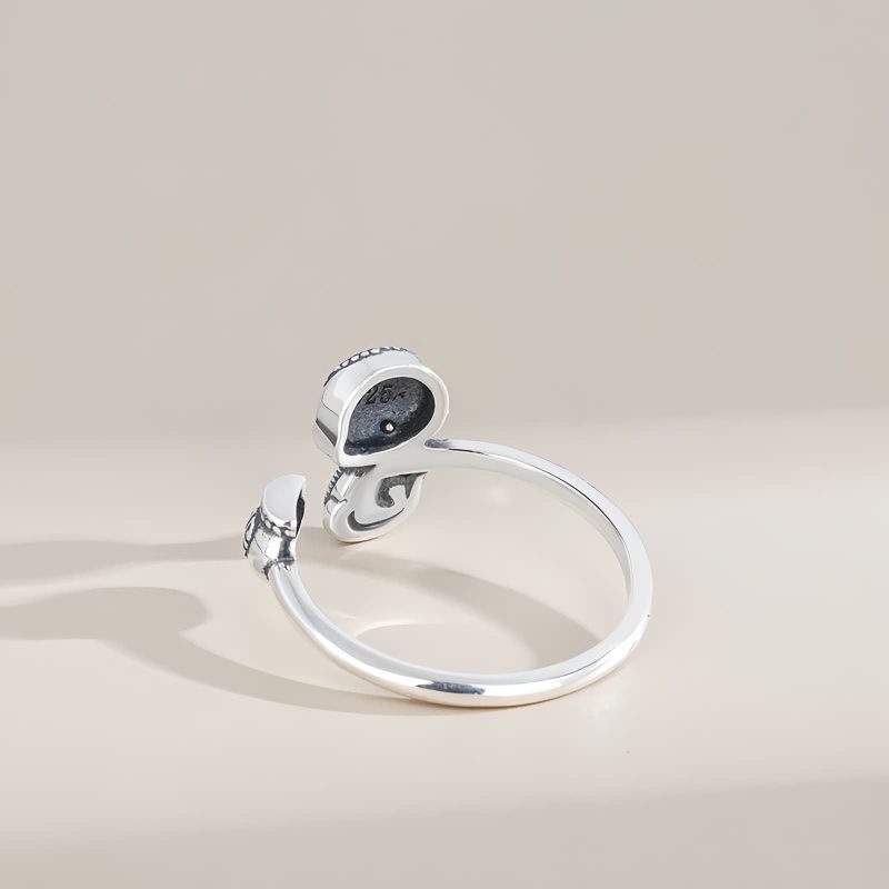 925 Silver Chinese Zodiac Snake Adjustable Ring 925 Silver Chinese Zodiac Snake Adjustable Ring