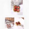 925 Silver Garnet Four-leaf Clover Protection Necklace 925 Silver Garnet Four-leaf Clover Protection Necklace