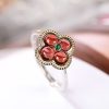 925 Silver Garnet Four-leaf Clover Protection Necklace 925 Silver Garnet Four-leaf Clover Protection Necklace