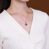 925 Silver Garnet Four-leaf Clover Protection Necklace 925 Silver Garnet Four-leaf Clover Protection Necklace