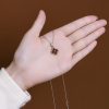925 Silver Garnet Four-leaf Clover Protection Necklace 925 Silver Garnet Four-leaf Clover Protection Necklace