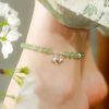 925 Silver Natural Hetian Jade Prosperity Anklet 925 Silver Natural Hetian Jade Prosperity Anklet