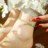 925 Silver Natural Hetian Jade Prosperity Anklet 925 Silver Natural Hetian Jade Prosperity Anklet