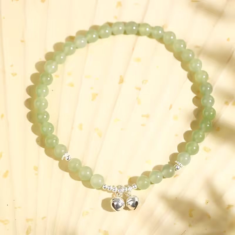 925 Silver Natural Hetian Jade Prosperity Anklet 925 Silver Natural Hetian Jade Prosperity Anklet