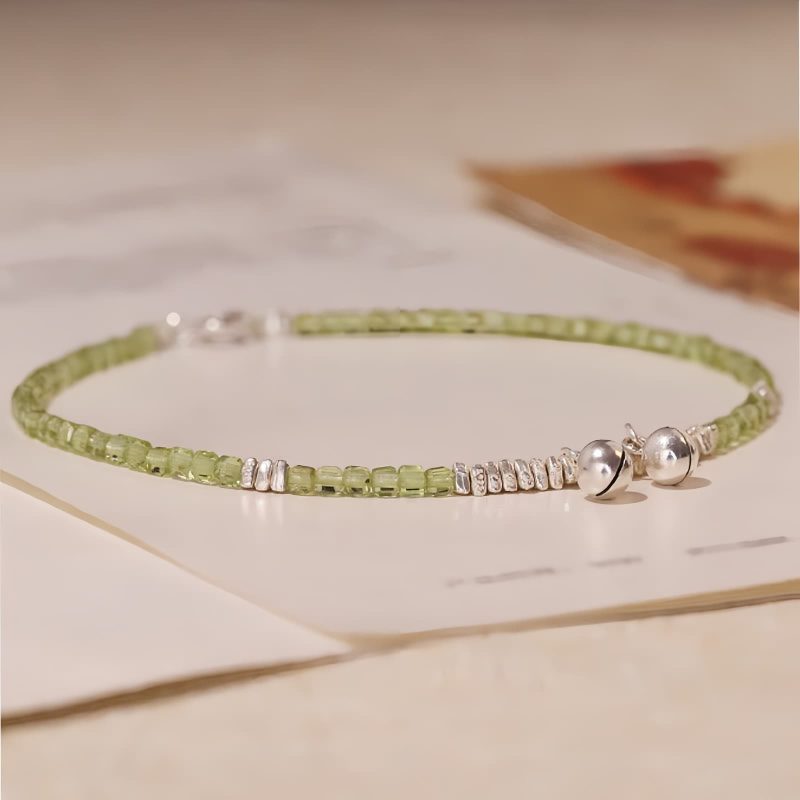 925 Silver Peridot Peace Anklet 925 Silver Peridot Peace Anklet