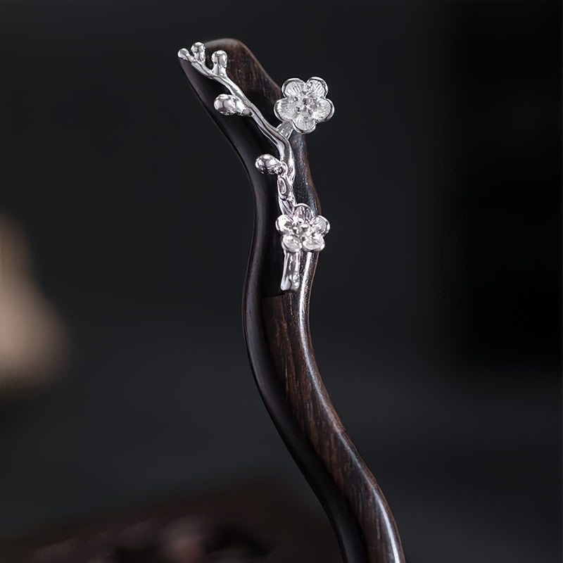 925 Silver Plum Blossom Hairpin 925 Silver Plum Blossom Hairpin