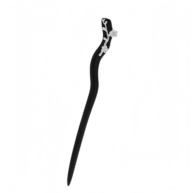 925 Silver Plum Blossom Hairpin 925 Silver Plum Blossom Hairpin