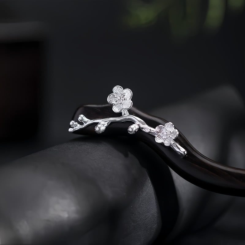 925 Silver Plum Blossom Hairpin 925 Silver Plum Blossom Hairpin