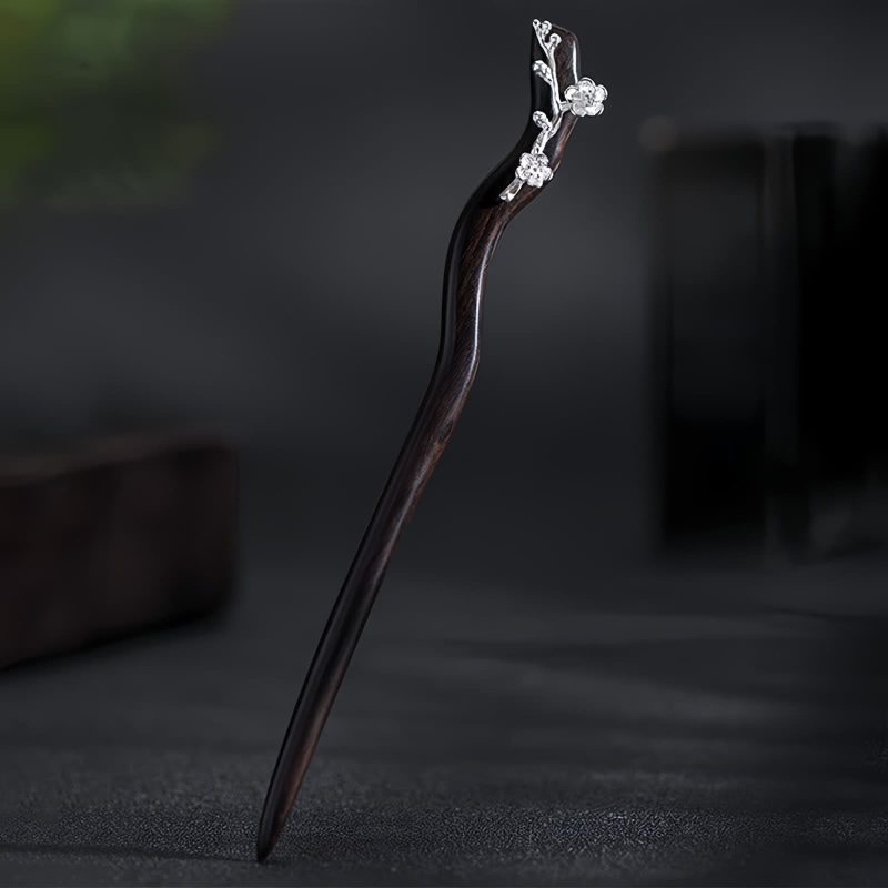925 Silver Plum Blossom Hairpin 925 Silver Plum Blossom Hairpin