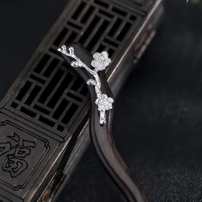 925 Silver Plum Blossom Hairpin 925 Silver Plum Blossom Hairpin